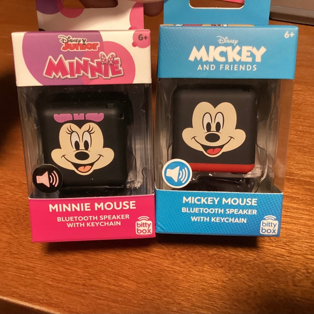 Disney Minnie/Mickey and Friends Bluetooth Speaker with Keychain Bundle New 6+